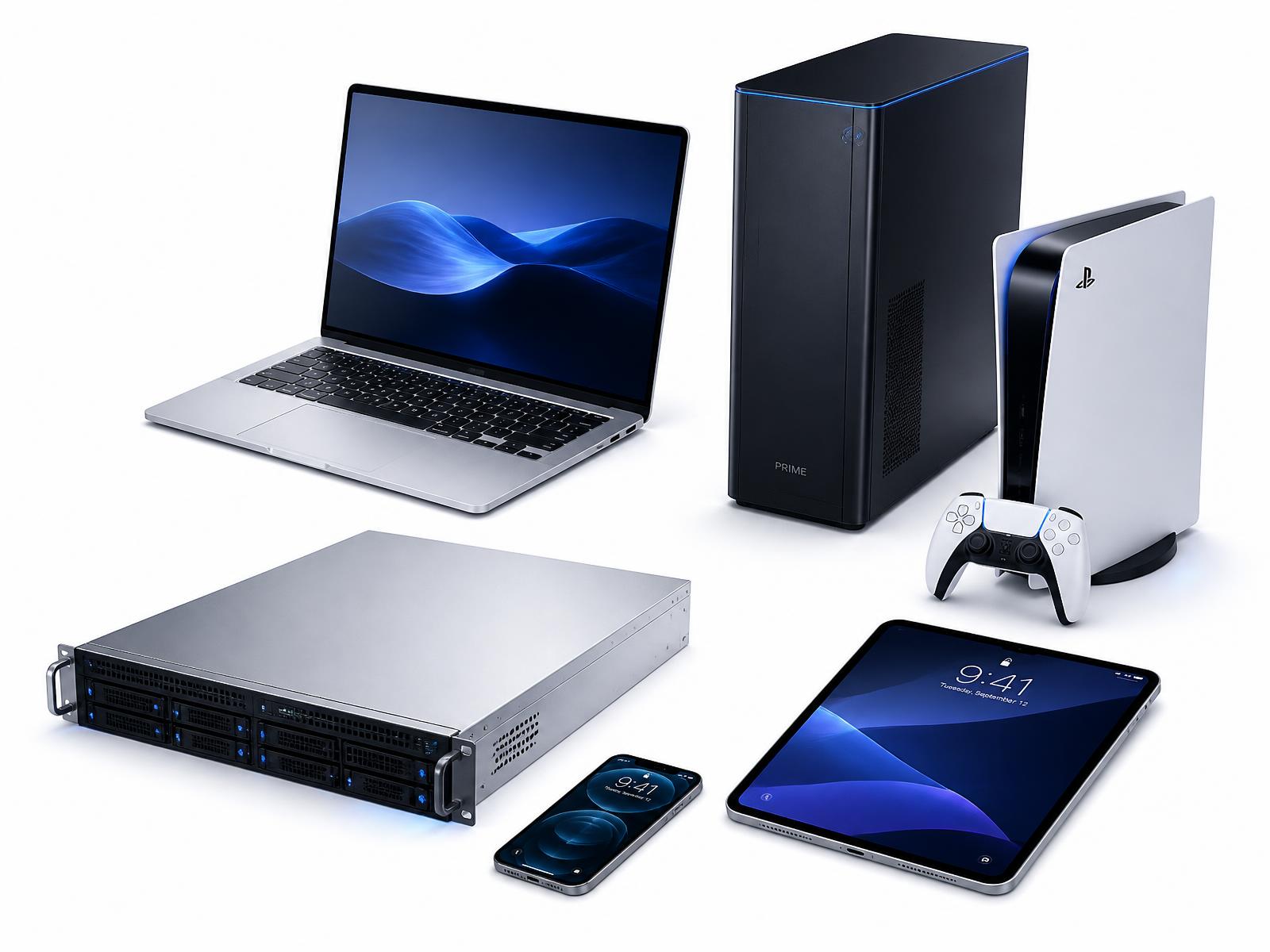 Business laptops, servers, monitors, tablets and phones collected for IT asset recovery in Houston